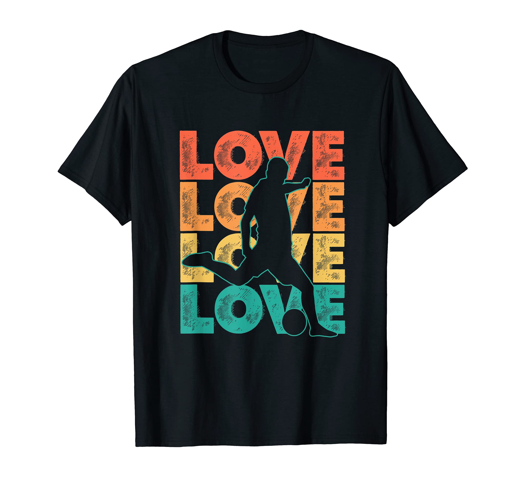 Footballer Love Word Theme Soccer T-Shirt - Fun Novelty Design Unisex