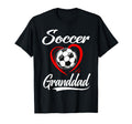 Soccer Granddad Soccer Heart T-Shirt - Casual Everyday Wear for Adults