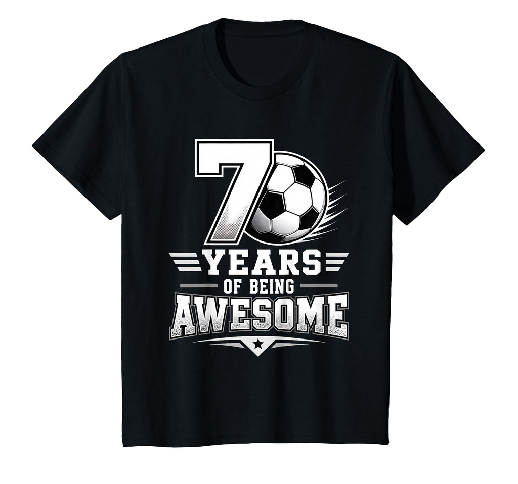 7Th Birthday Soccer 7 Years Being T-Shirt - Aesthetic Graphic for Adults