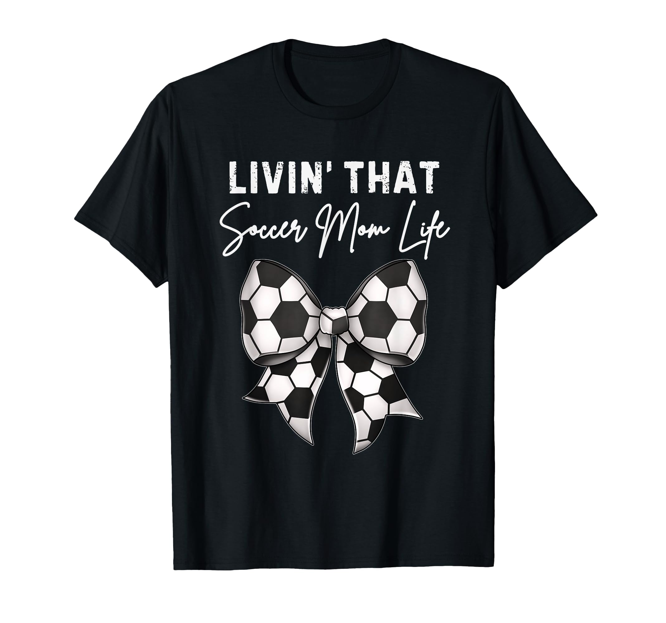 Living That Soccer Mom Life Coquette Bow T-Shirt - Minimalist Print Unisex