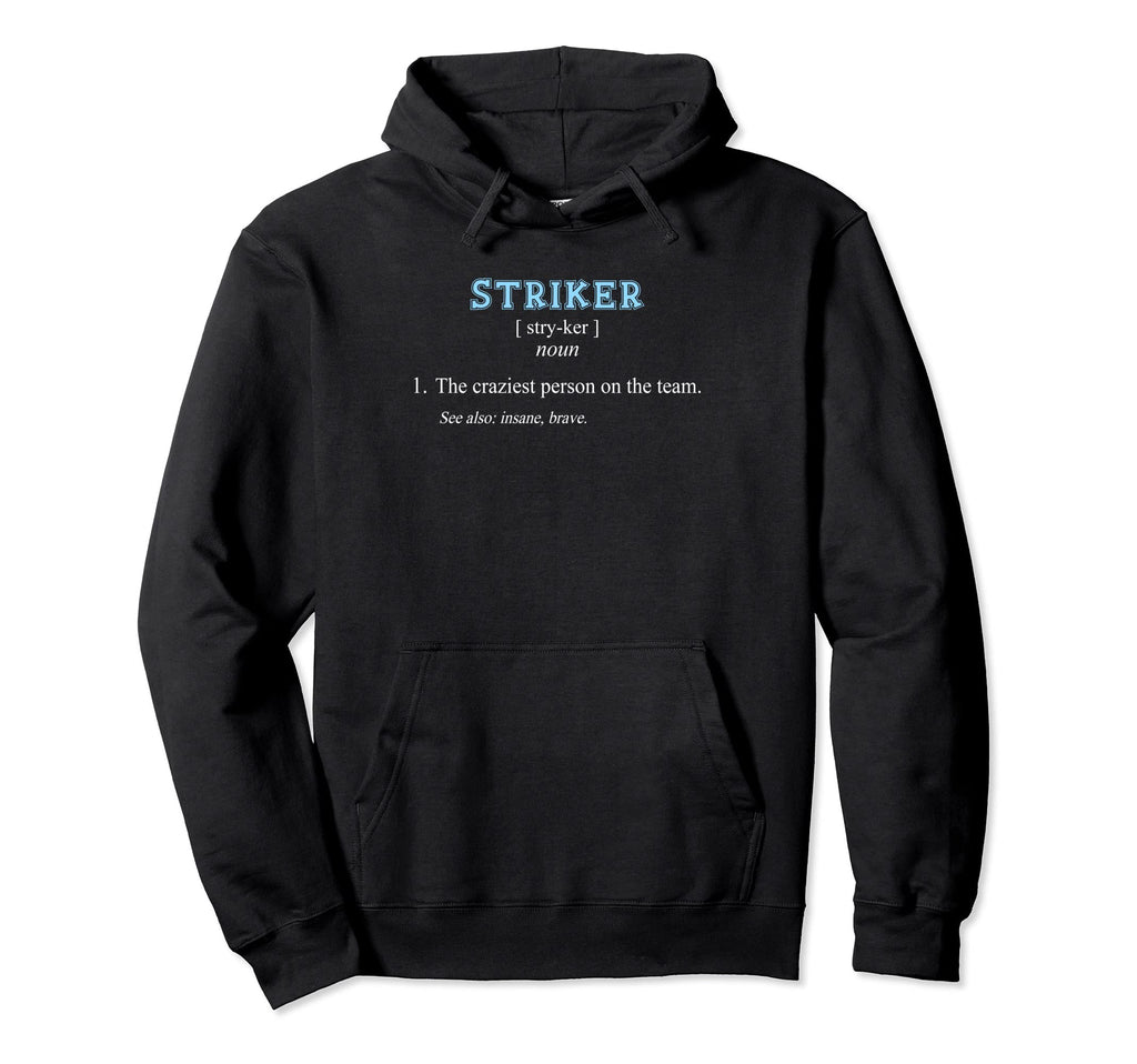 Football Soccer Funny Striker Position Hoodie - Trendy Graphic for Adults