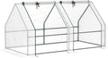 Outsunny 6' x 3' x 3' Mini Greenhouse with Zippered Doors & Roll-up Windows, Portable Plant Hot House with Durable PE Cover, Water Resistant, UV Protected for Outdoor Flowers, Vegetables, White
