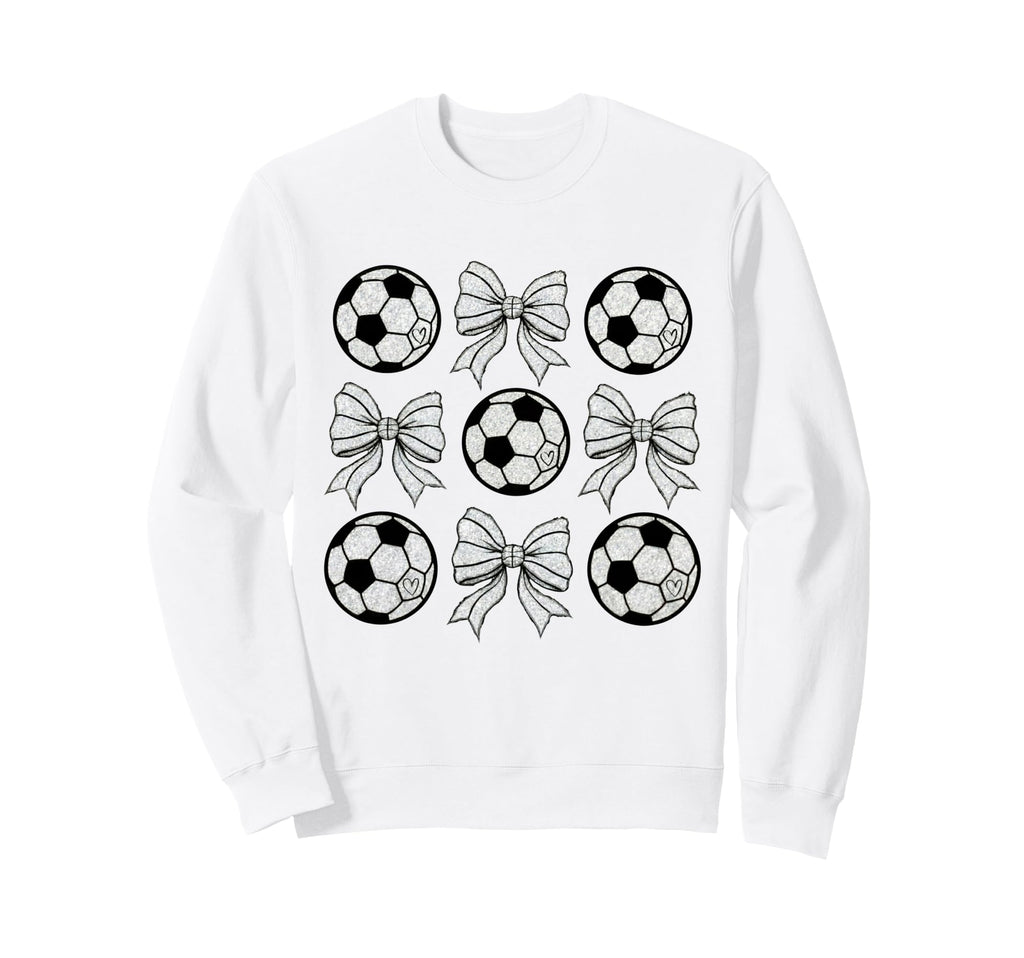 Soccer Bow Game Day Soccer Sweatshirt - Aesthetic Graphic for Adults
