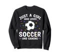 Who Loves Soccer And Gaming Sweatshirt - Trendy Graphic Men Women