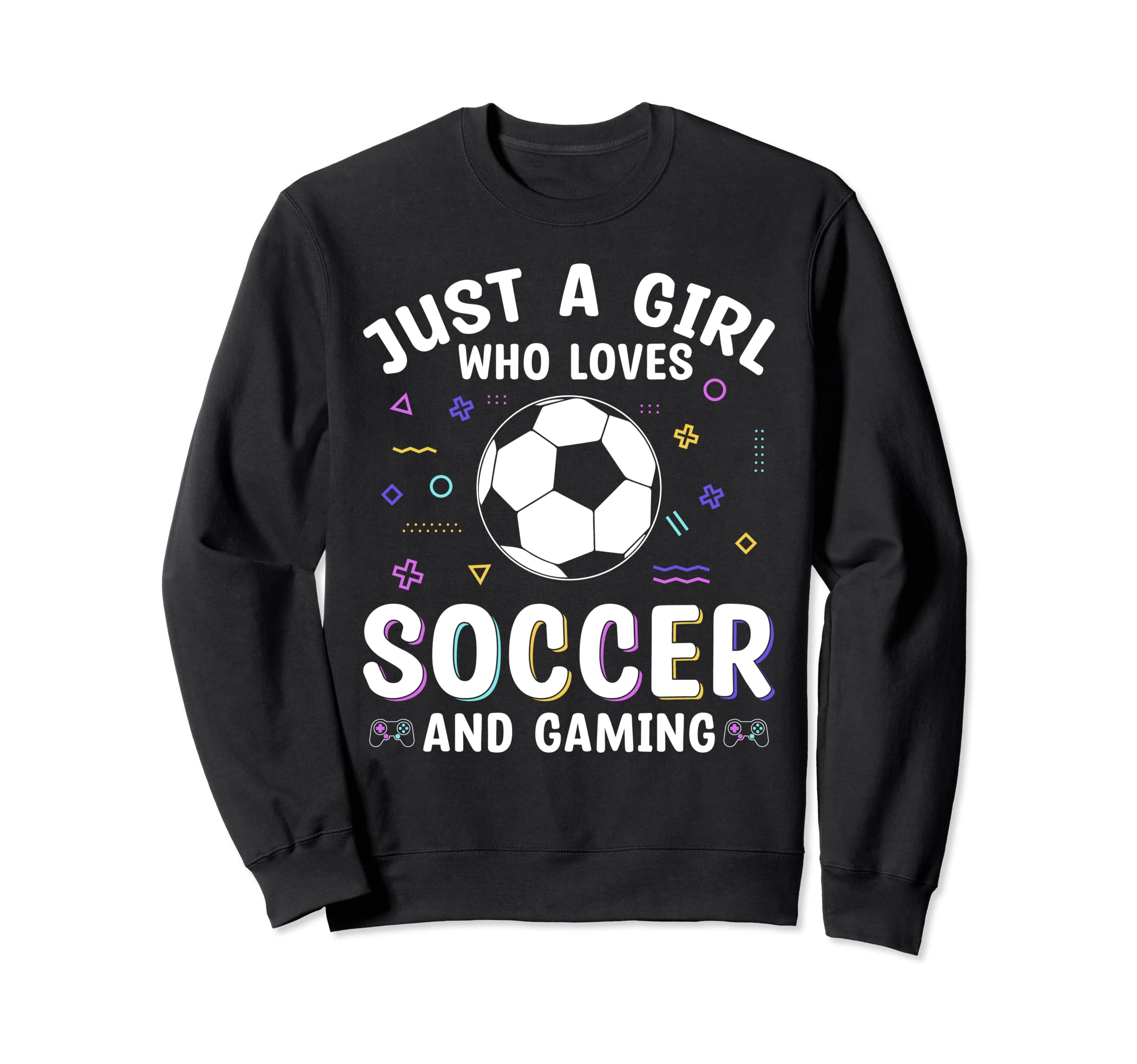 Who Loves Soccer And Gaming Sweatshirt - Trendy Graphic Men Women