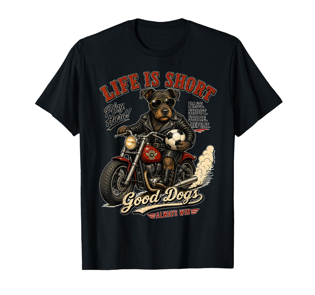 Patterdale Terrier Motorbike Love T-Shirt - Fun Novelty Design for Adults