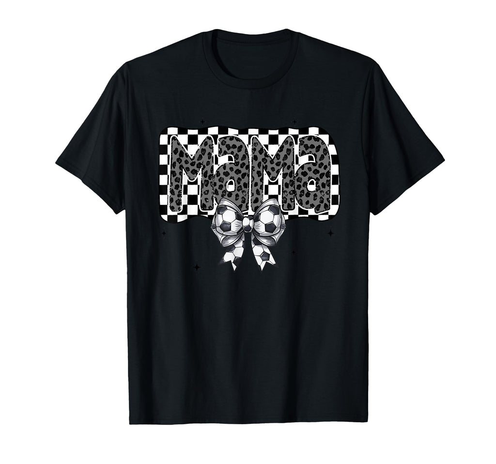 Soccer Mama Coquette Checkered Soccer T-Shirt - Unique Graphic Unisex