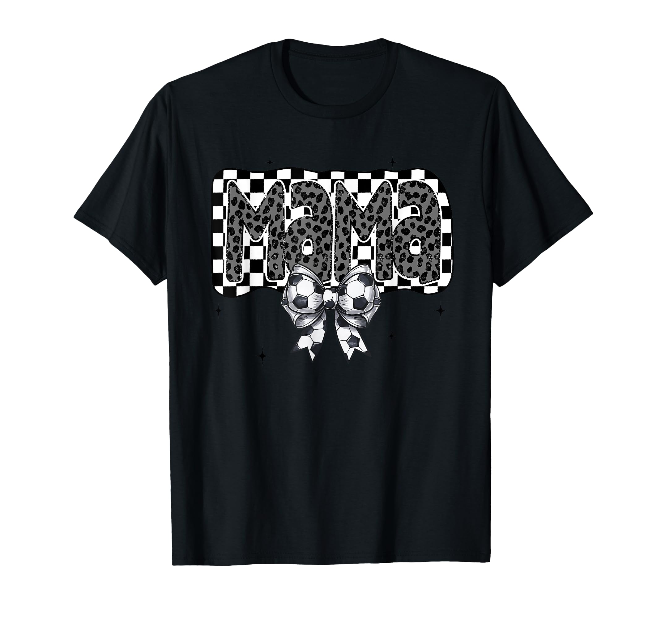 Soccer Mama Coquette Checkered Soccer T-Shirt - Unique Graphic Unisex