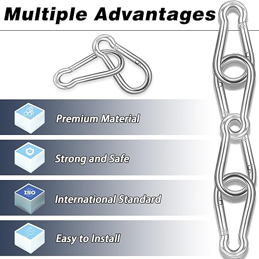 40 PCS 2'' Spring Snap Hook Carabiner, M5 3/16 Inch Galvanized Silver Steel Small Carabiner Clip, 220LBS Holding Capacity Quick Link Clip Keychain for Hammock Dog Leash & Camping Gym