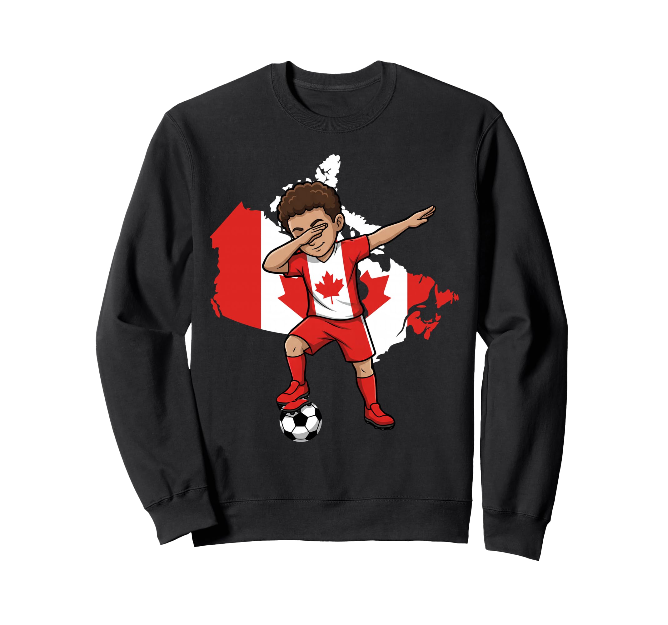 Canada Soccer Dab Flag Football Sweatshirt - Fun Novelty Design for Adults
