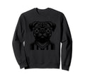 Black Silhouette Pug Dog Soccer Sweatshirt - Streetwear Style Men Women