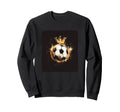 Nice Soccer Ball Golden Crown And Sweatshirt - Casual Everyday Wear Unisex