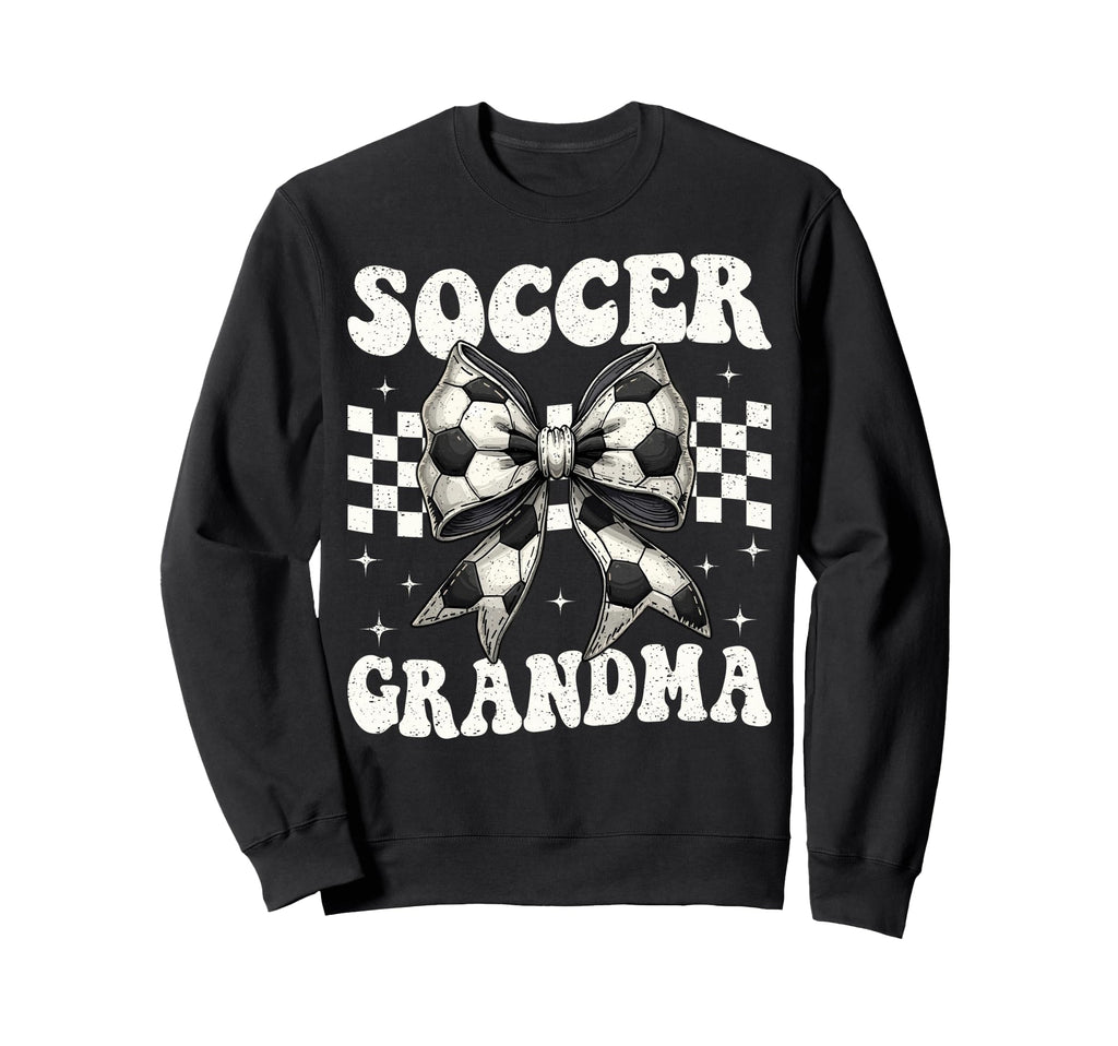 Soccer Grandma Funny Coquette Bow Sweatshirt - Novelty Apparel for Adults