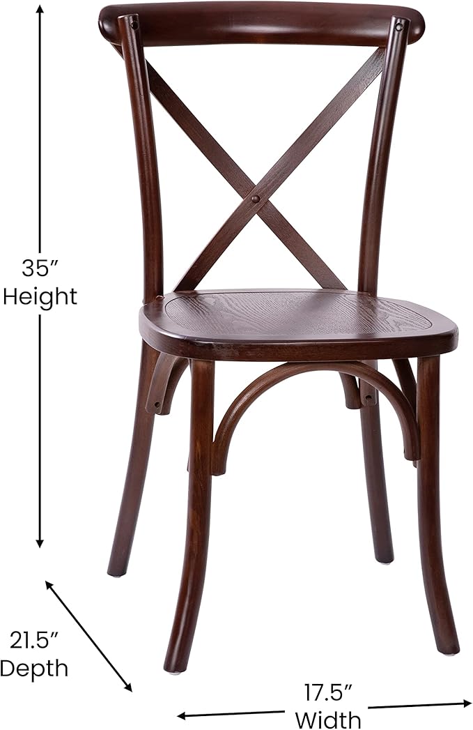 EMMA + OLIVER Walnut X-Back Chair