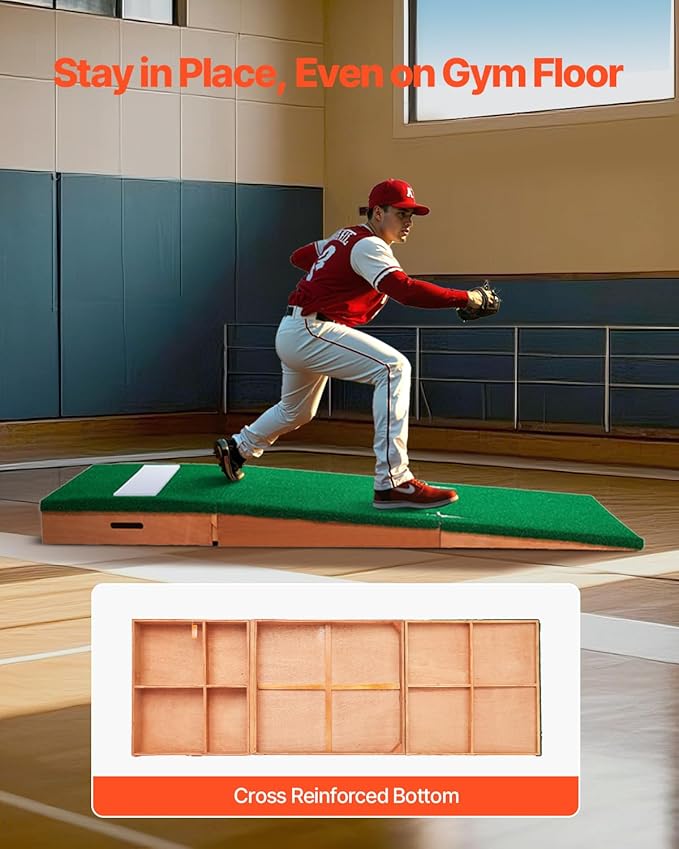 VEVOR Pitching Mound, Baseball Game Mound, Indoor/Outdoor Pitching Practice and Training Equipment, Softball Pitching Aids with Antifade Turf and Pitching Rubber