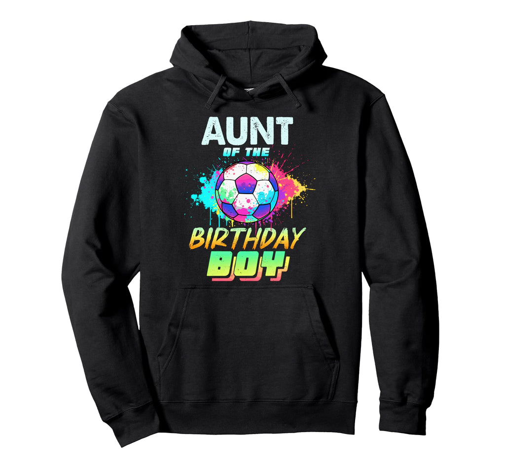 Aunt Birthday Soccer Ball Colorful Hoodie - Casual Everyday Wear for Adults
