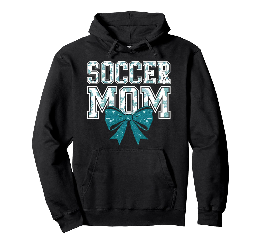 Soccer Mom Coquette Bow Mothers Day Hoodie - Trendy Graphic Unisex