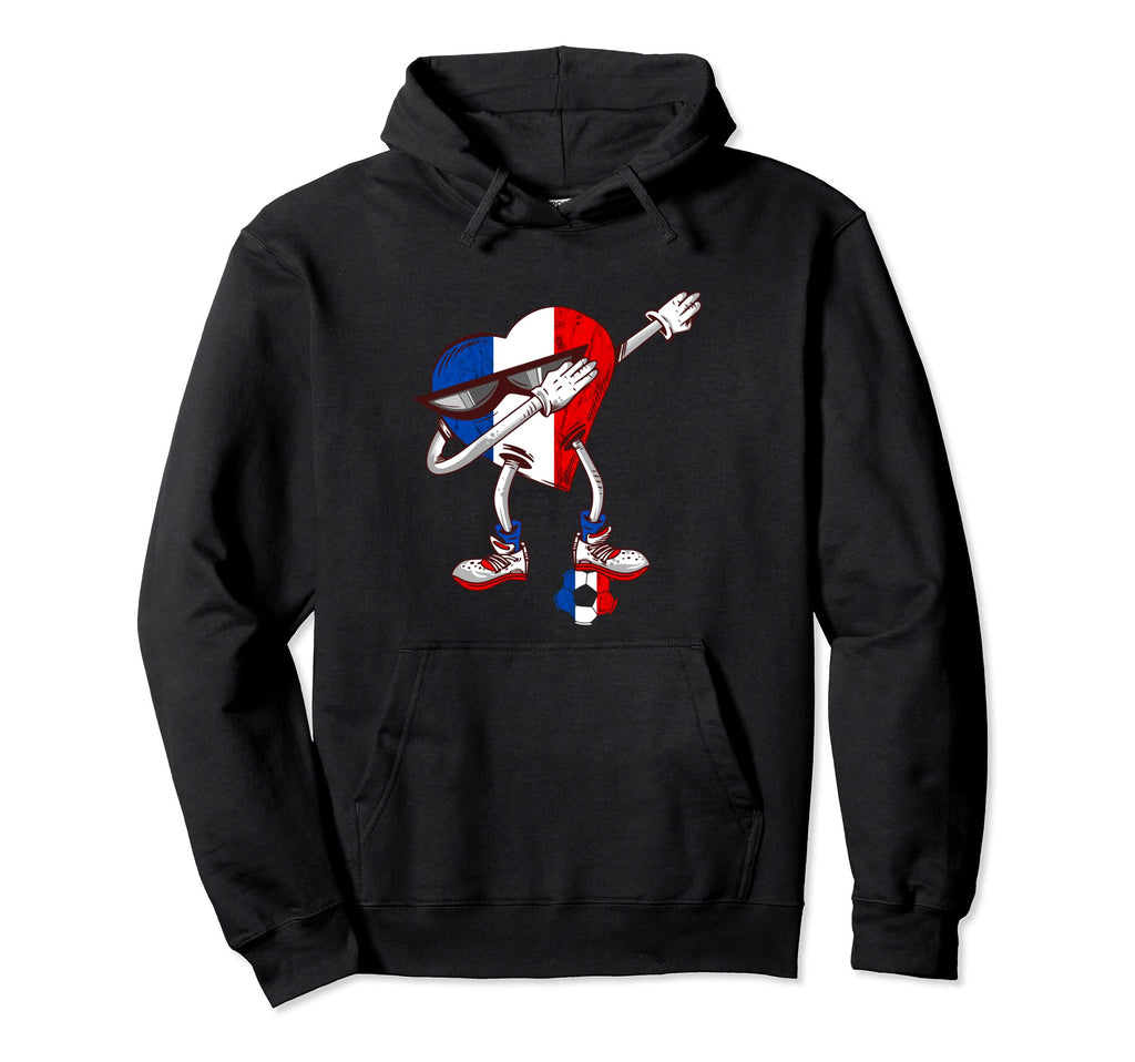 French Soccer Team Dabbing Heart Hoodie - Fun Novelty Design Men Women