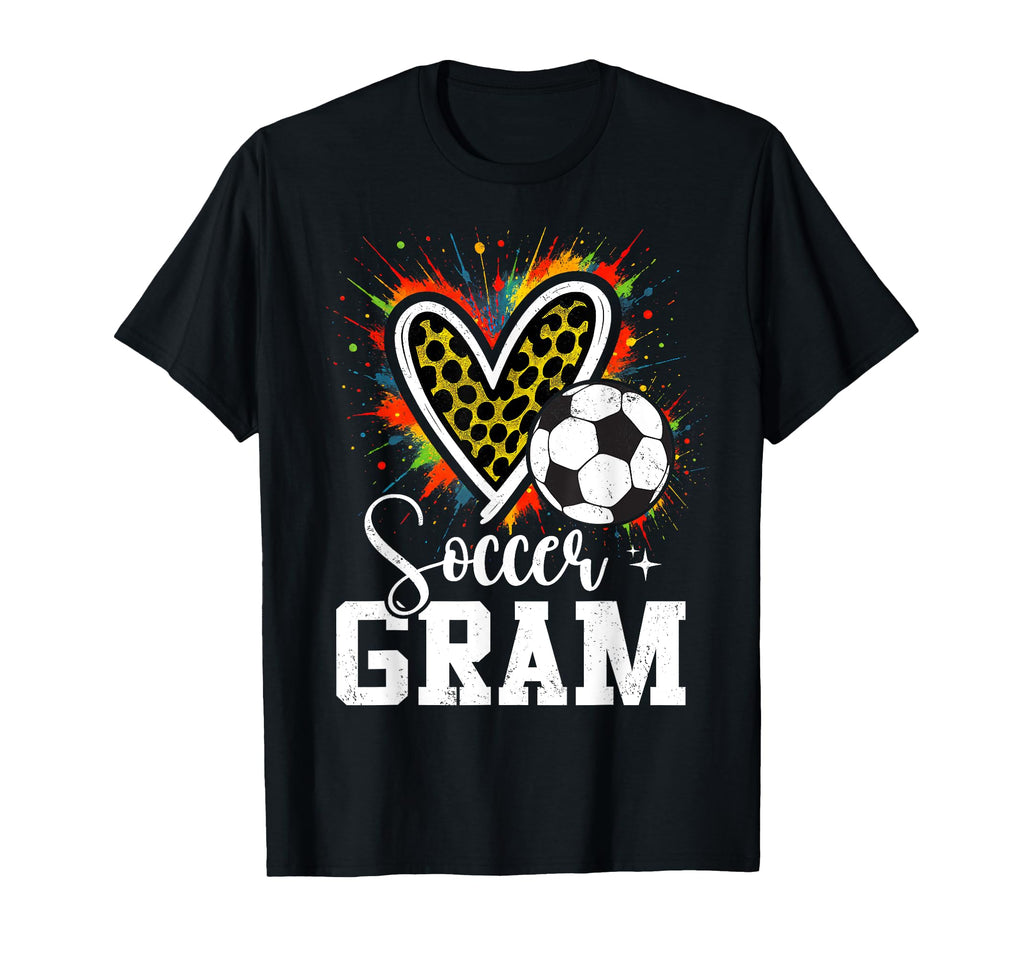 Soccer Gram Grandma Leopard Heart T-Shirt - Custom Art Print for Adults