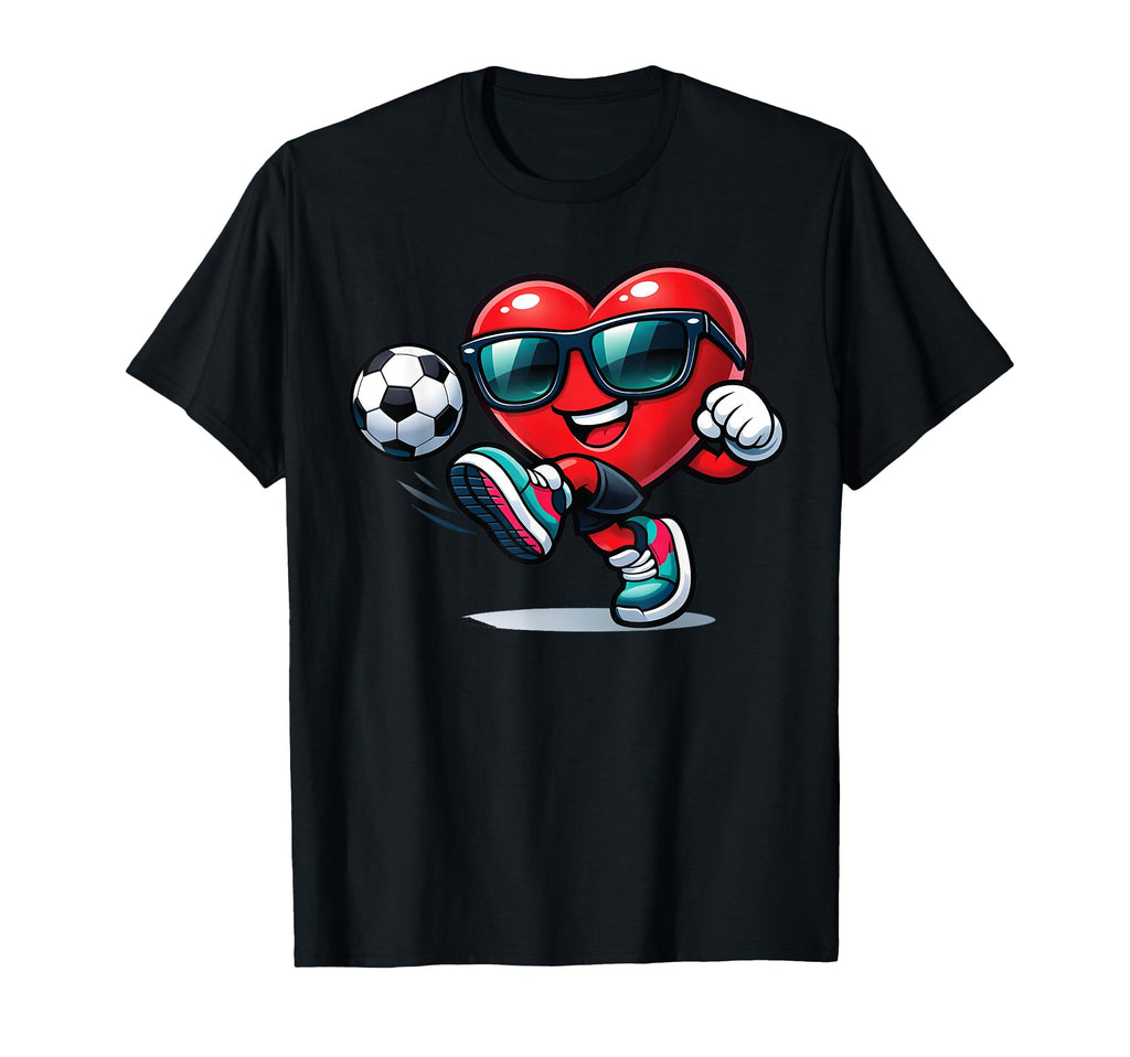 Funny Heart Playing Soccer Gifts T-Shirt - Graphic Print for Adults