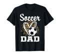 Soccer Dad Leopard Heart Matching T-Shirt - Minimalist Print for Adults