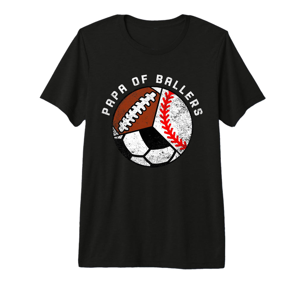 Mens Papa Ballers Funny Baseball T-Shirt - Casual Everyday Wear for Adults