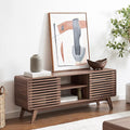 mopio Ensley TV Stand, Mid Century Modern for 55/60/65 inch TV, Farmhouse TV Stand, Entertainment Center with Storage, TV and Media Consol for Living Room (Walnut, 59" Tall)