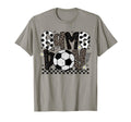 Checkered Soccer Game Day Leopard T-Shirt - Novelty Apparel for Adults