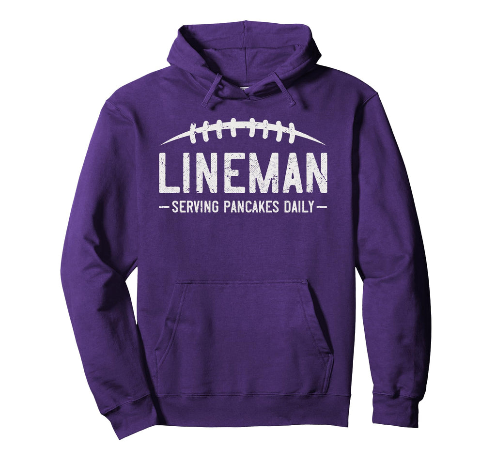 Lineman Serving Pancakes Daily Funny Hoodie - Novelty Apparel for Adults