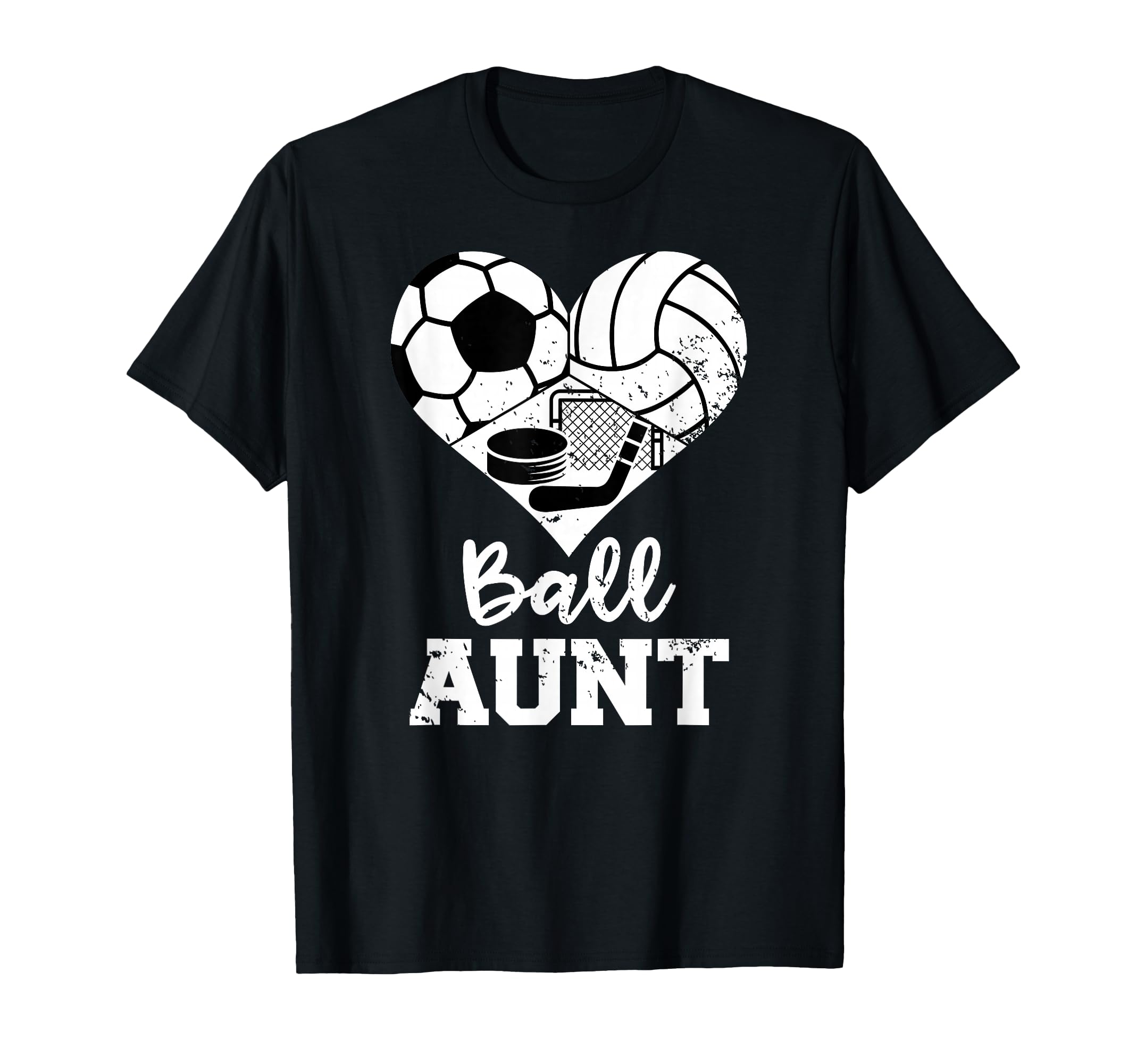 Ball Aunt Heart Funny Soccer Volleyball T-Shirt - Unique Graphic Unisex