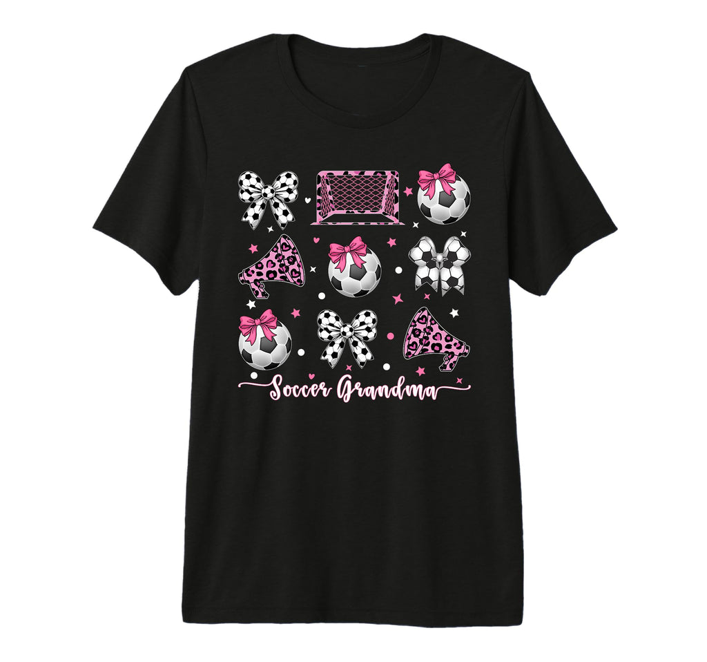 Coquette Bow Soccer Grandma Mothers T-Shirt - Casual Everyday Wear Unisex