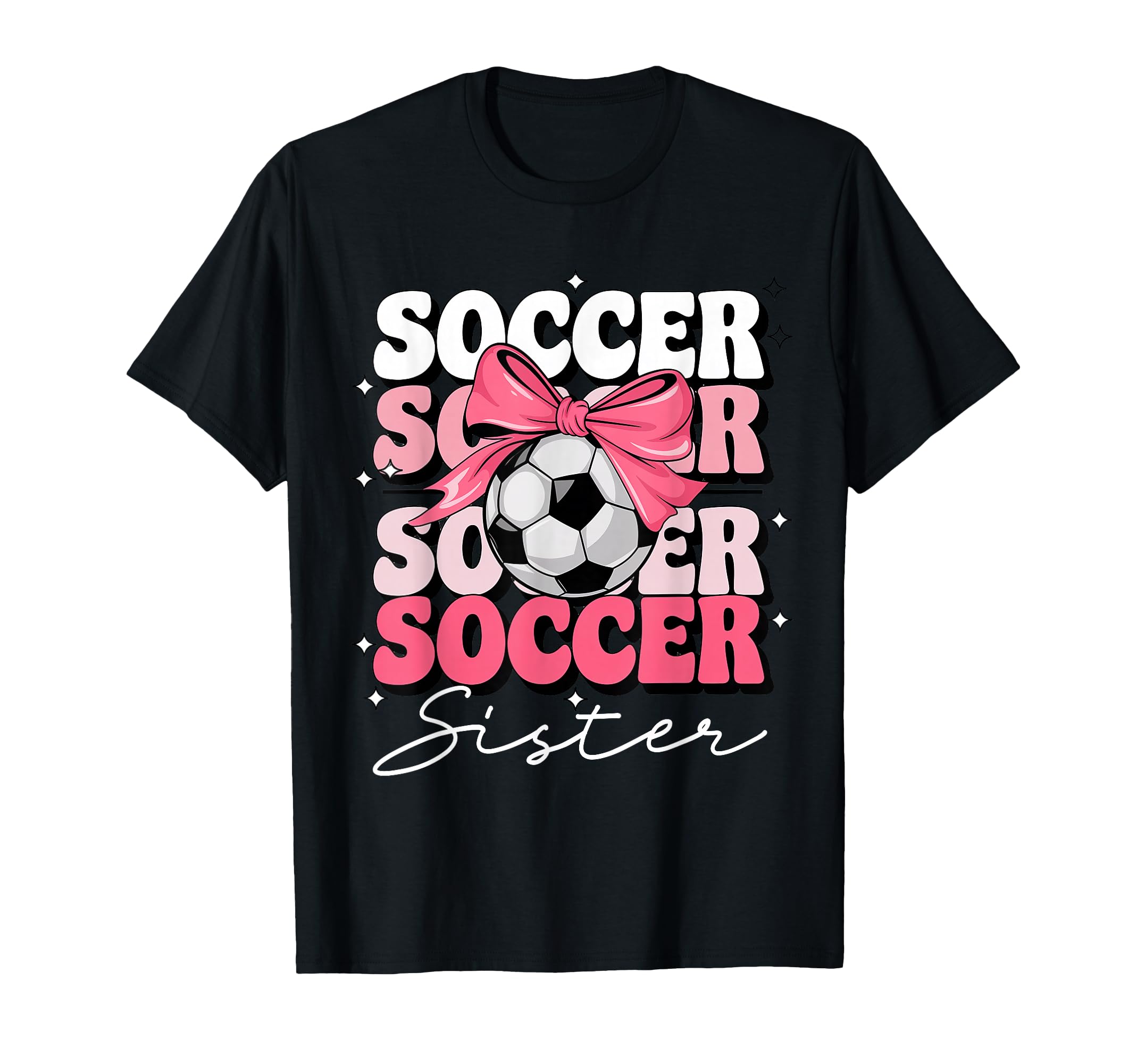 Groovy Soccer Sister Coquette T-Shirt - Casual Everyday Wear for Adults