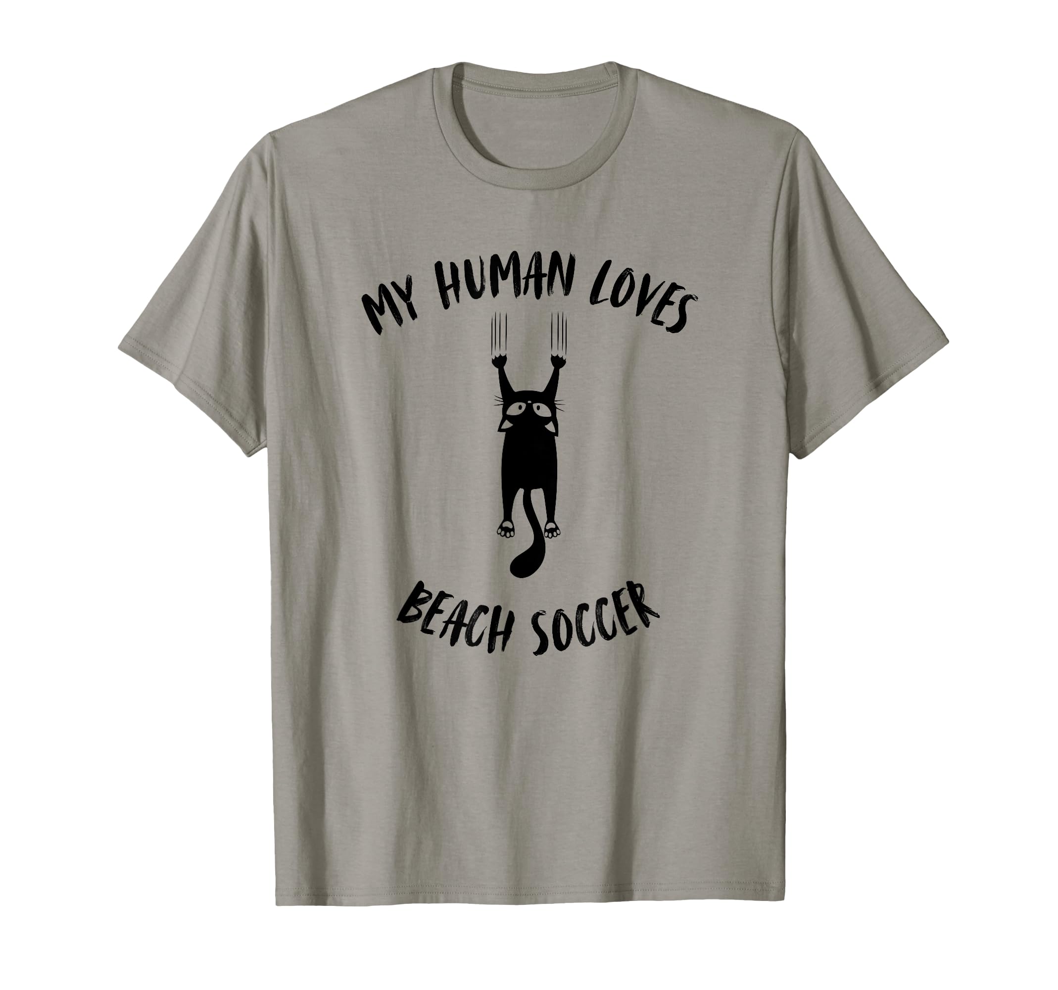 My Human Loves Beach Soccer Cat Parent T-Shirt - Trendy Graphic Unisex