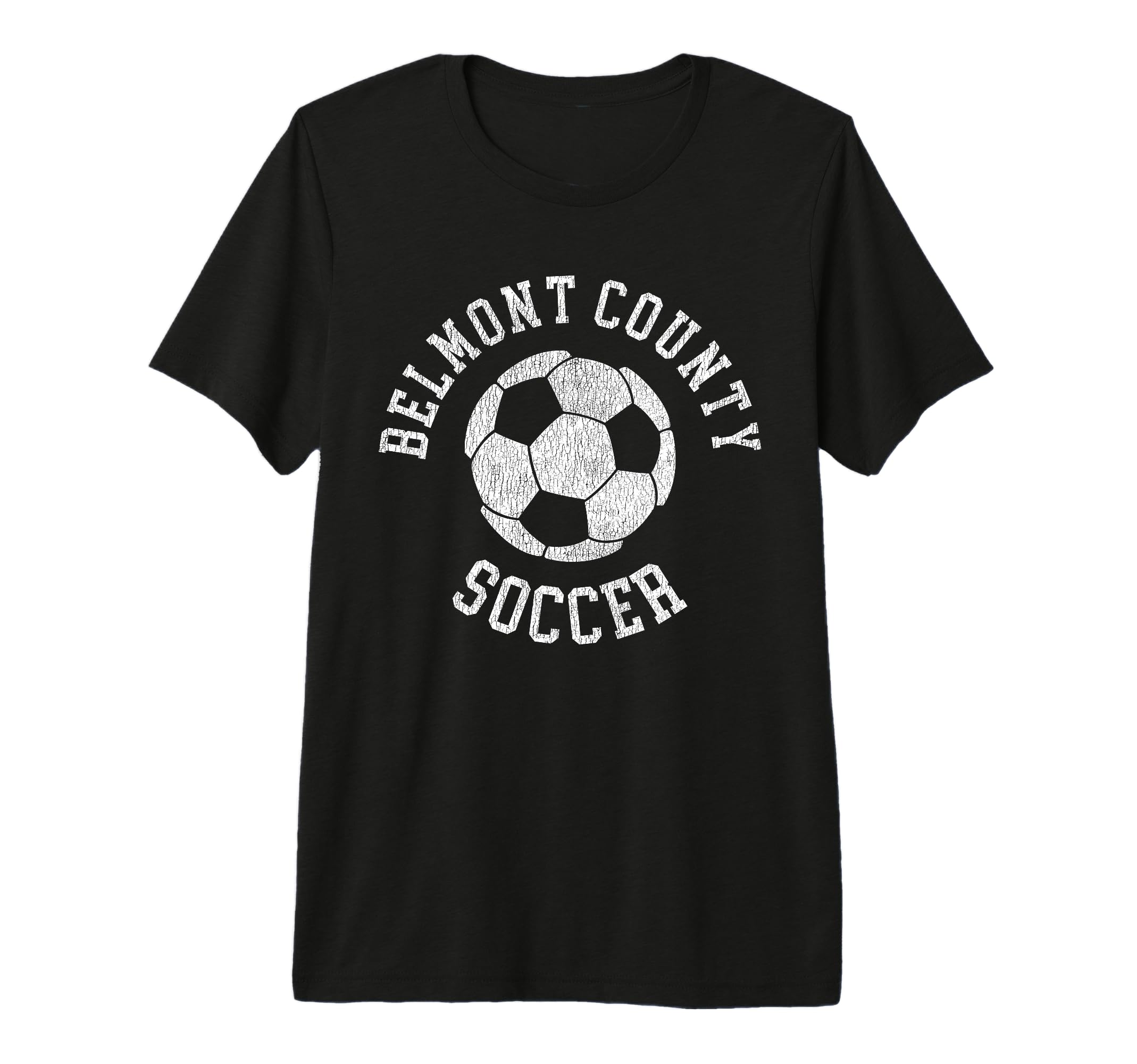 Belmont County Soccer Distressed 90S T-Shirt - Graphic Print for Adults