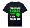 9 Year Old Happy 9Th Birthday Soccer T-Shirt - Minimalist Print Unisex