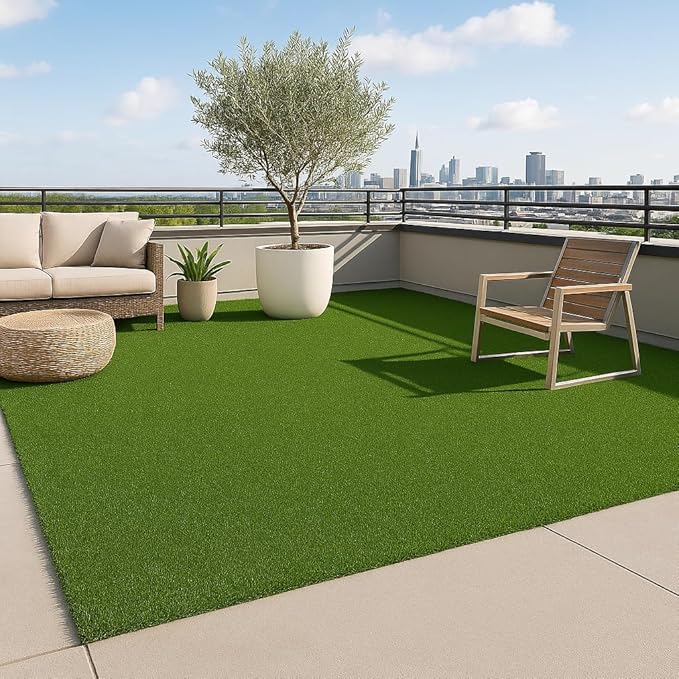Ottomanson Artificial Turf Golf Hitting Mat 5' x 6'6" Indoor/Outdoor Waterproof Synthetic Fake Grass for Putting Practice Baseball Football Sports Gym Backyard, Custom Size 2' up to 30'
