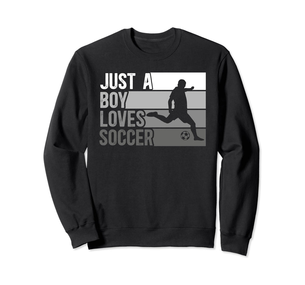 Funny Just Who Loves Soccer Sweatshirt - Minimalist Print Men Women