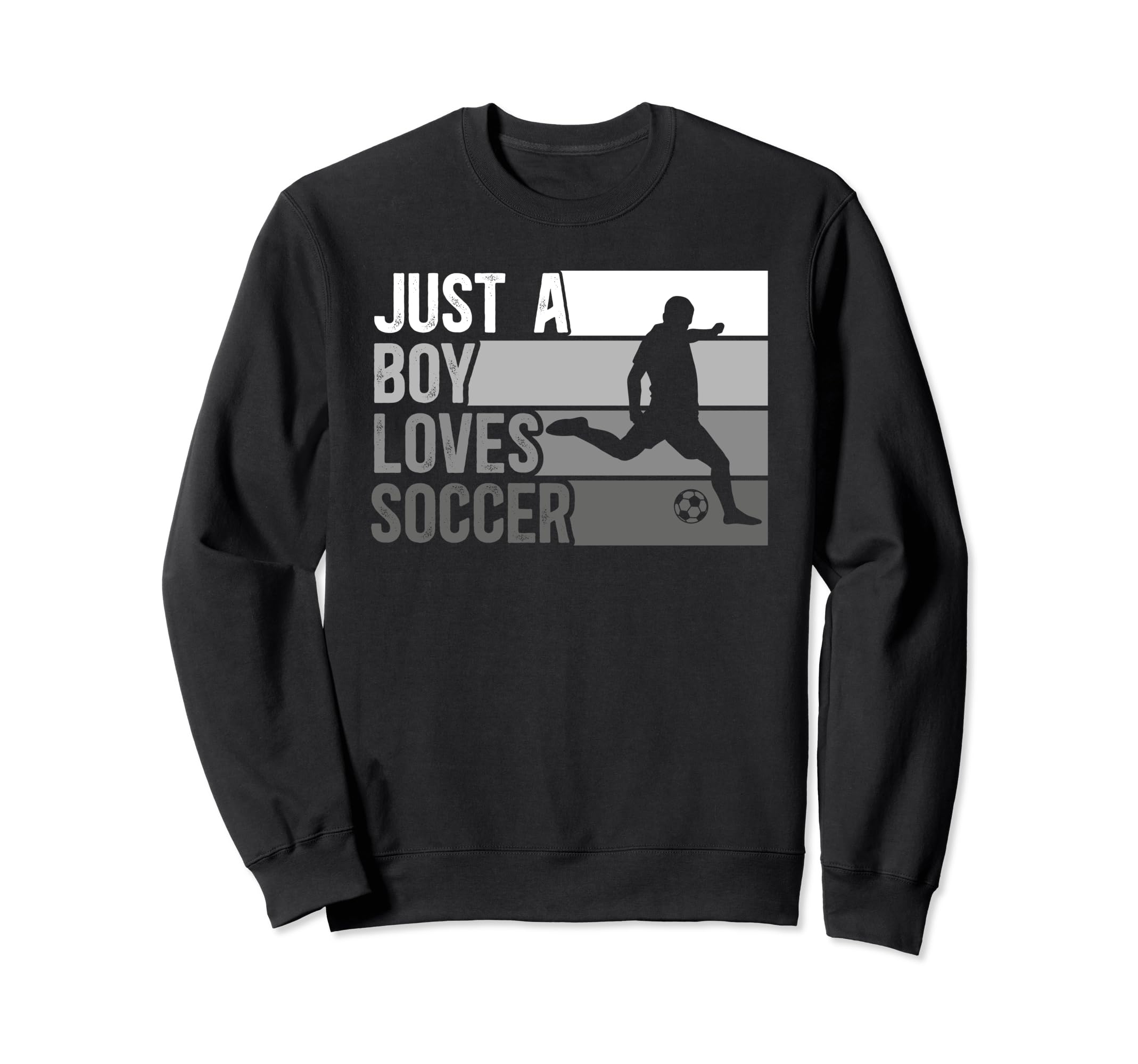 Funny Just Who Loves Soccer Sweatshirt - Minimalist Print Men Women