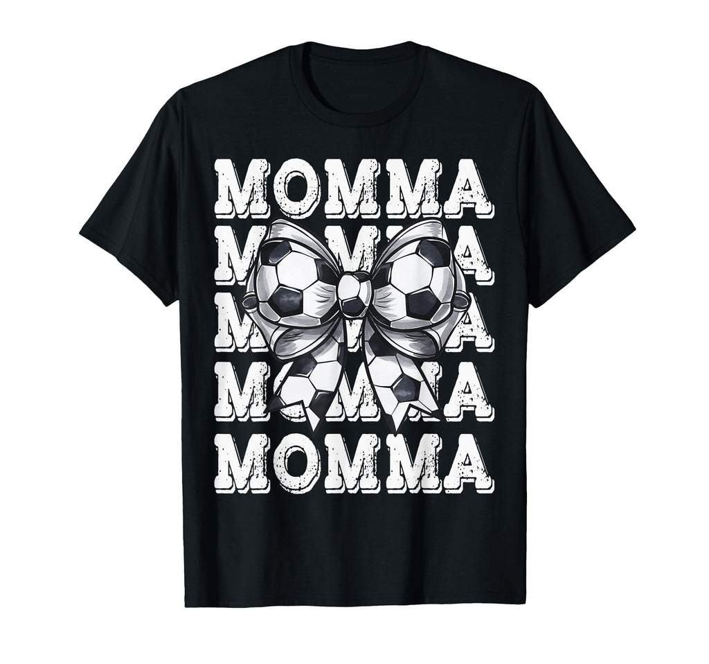Coquette Soccer Momma Matching Family Bow T-Shirt - Novelty Apparel Unisex
