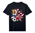 Dabbing Unicorn Liberia Soccer Fans T-Shirt - Trendy Graphic for Adults