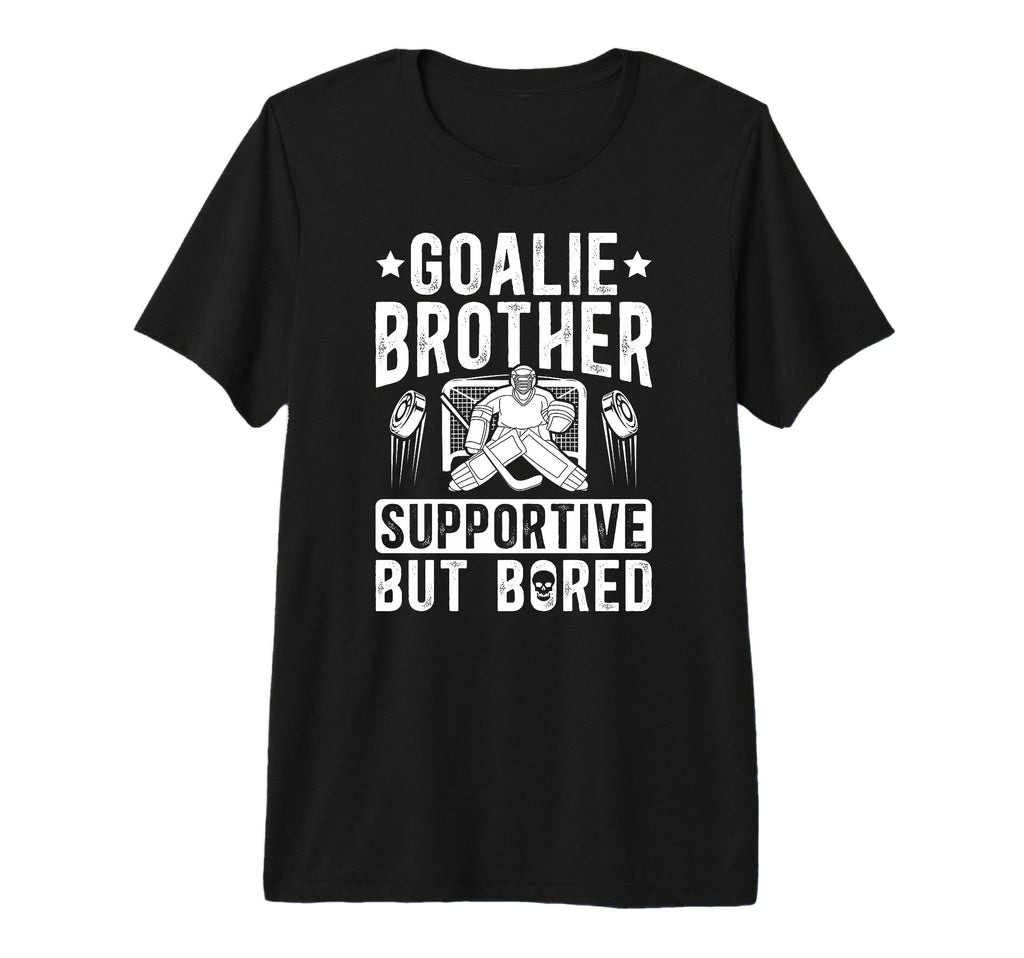 Hockey Goalie Brother Supportive T-Shirt - Aesthetic Graphic for Adults