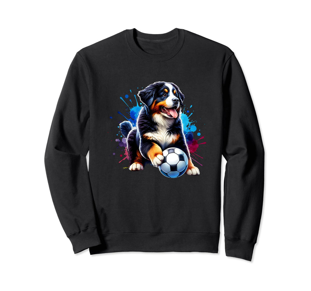 Bernese Mountain Dog Soccer Sweatshirt - Casual Everyday Wear Men Women