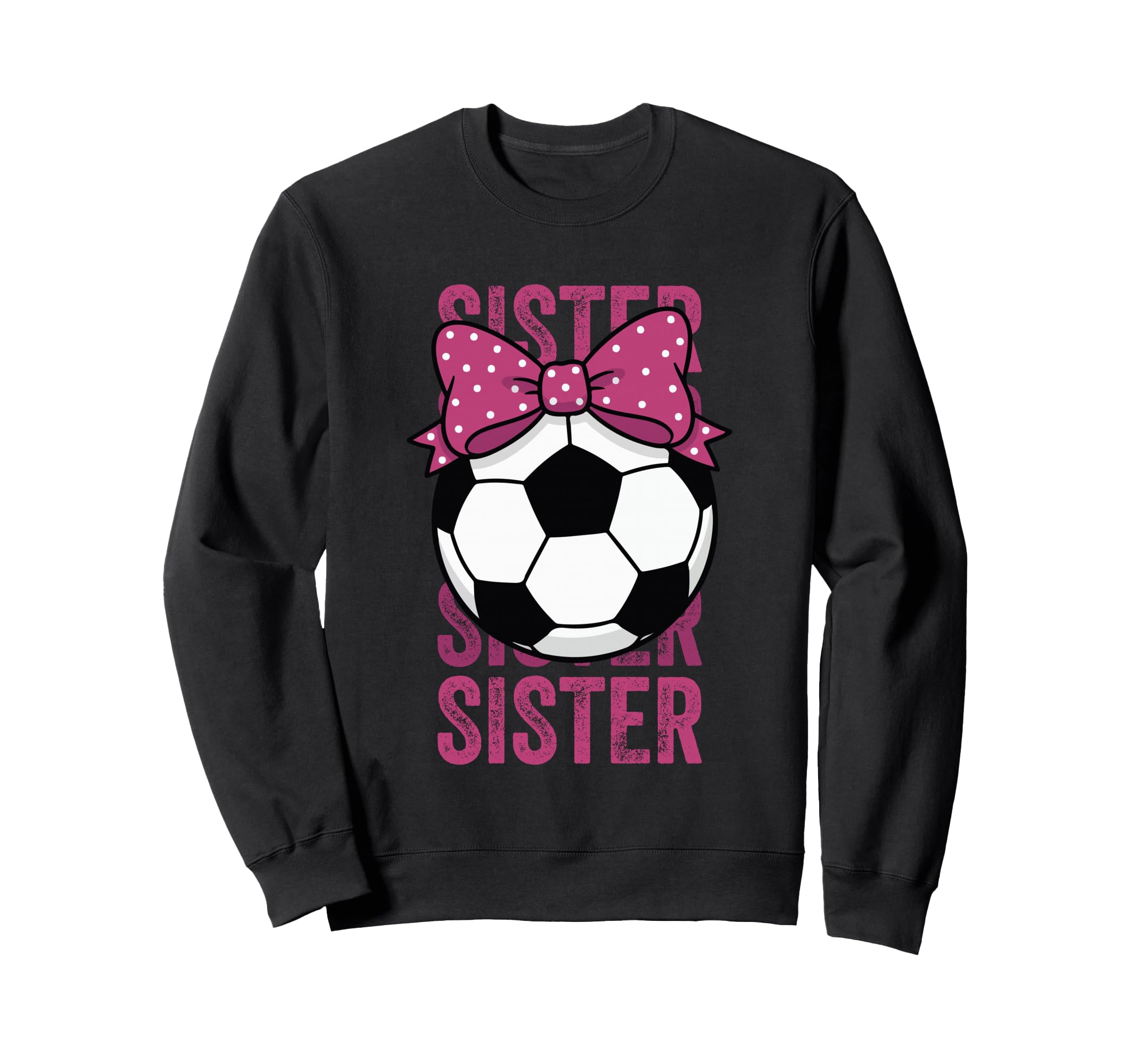 Soccer Sister Ball Coquette Bow Sweatshirt - Minimalist Print Men Women