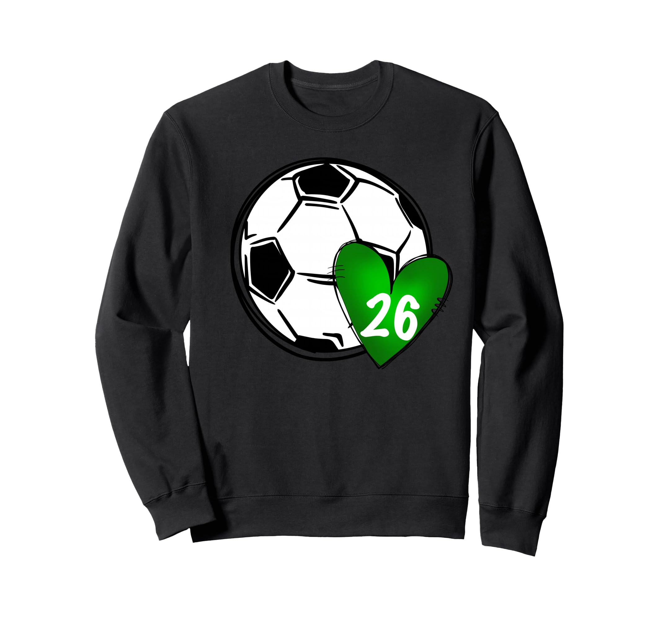 Womens Custom Soccer Mom 26 Heart Sweatshirt - Novelty Apparel for Adults