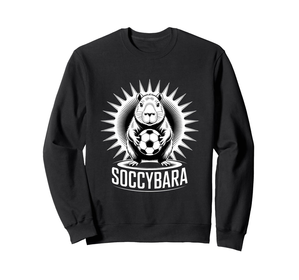Funny Soccybara Capybara Soccer Sweatshirt - Unique Graphic for Adults