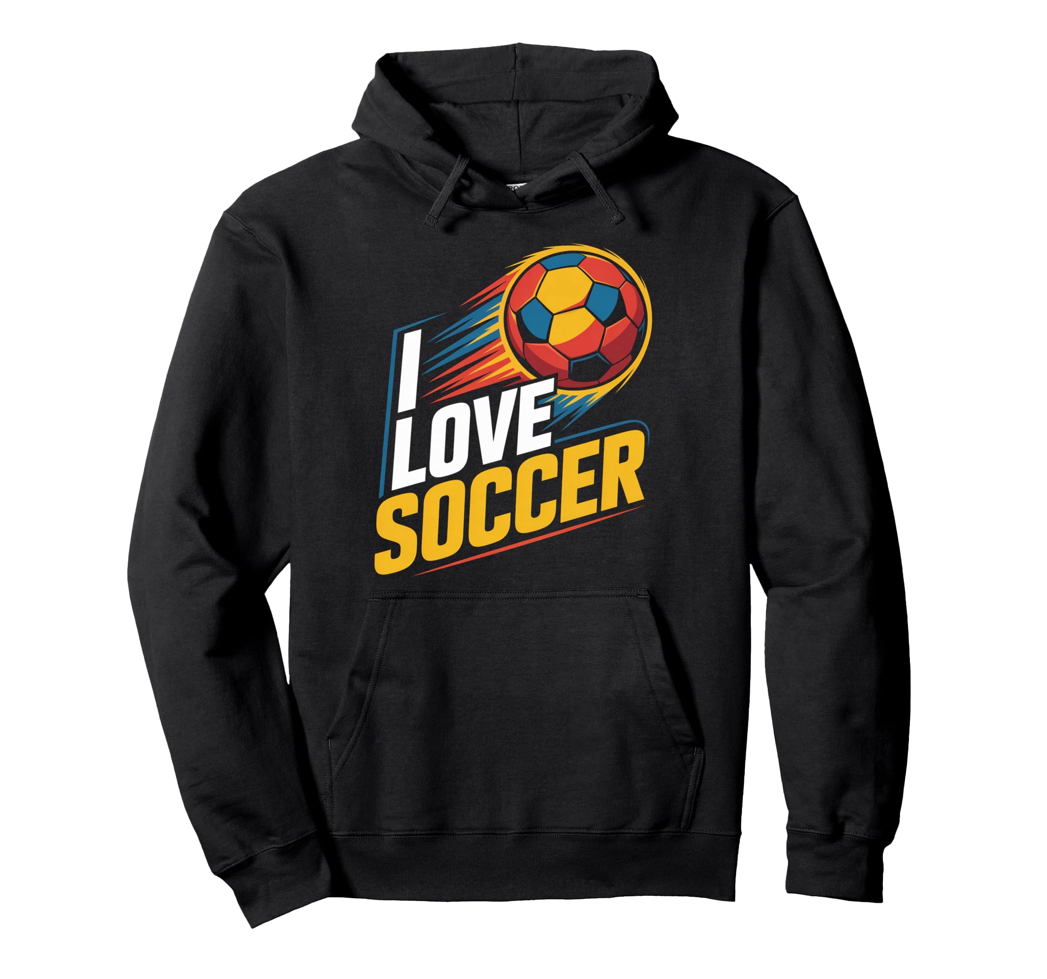 I Love Soccer Enthusiast Passion Football Hoodie - Graphic Print for Adults