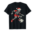 Santa Skeleton Playing Soccer Funny T-Shirt - Fun Novelty Design Men Women