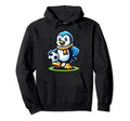 Funny Penguin Soccer Champion Ball Fan Hoodie - Graphic Print for Adults