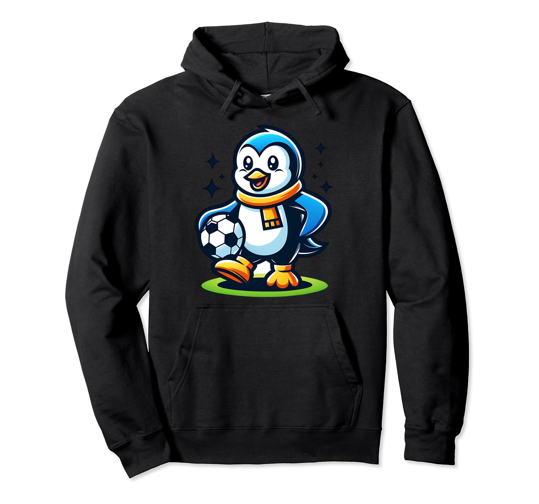 Funny Penguin Soccer Champion Ball Fan Hoodie - Graphic Print for Adults