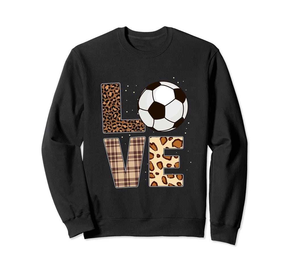 Soccer Player Love Soccer Leopard Sweatshirt - Casual Everyday Wear Unisex
